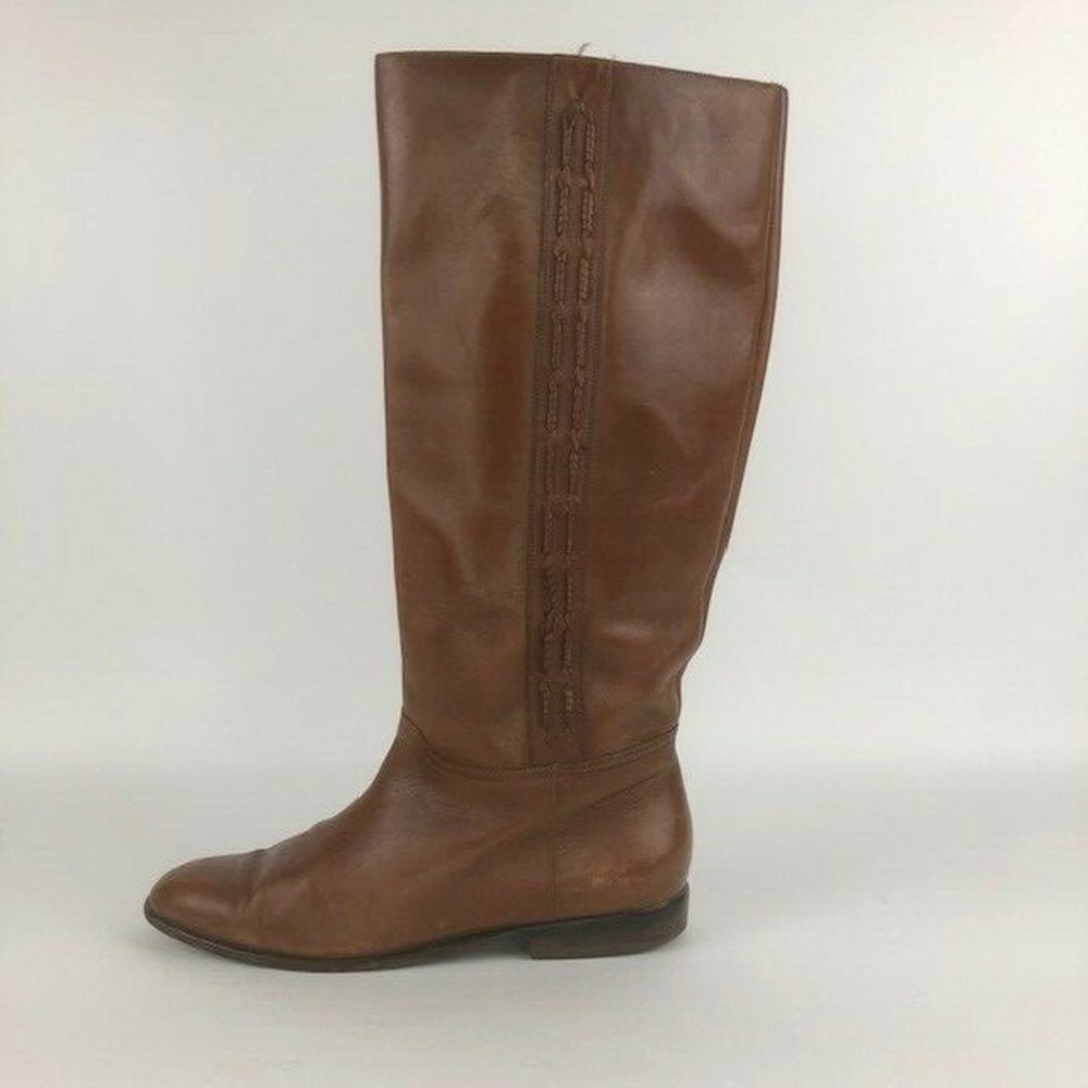 Nicole Leather Savannah Pull on Riding Equestrian Boots 8.5 M Brown 15" HT